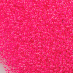 Toho Round Seed Bead 11/0 Matte Inside Color Lined Neon Pink 2.5-inch Tube (971)