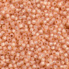 Toho Round Seed Beads 6/0 Silver Lined Milky Peach 2.5-inch tube (2111)