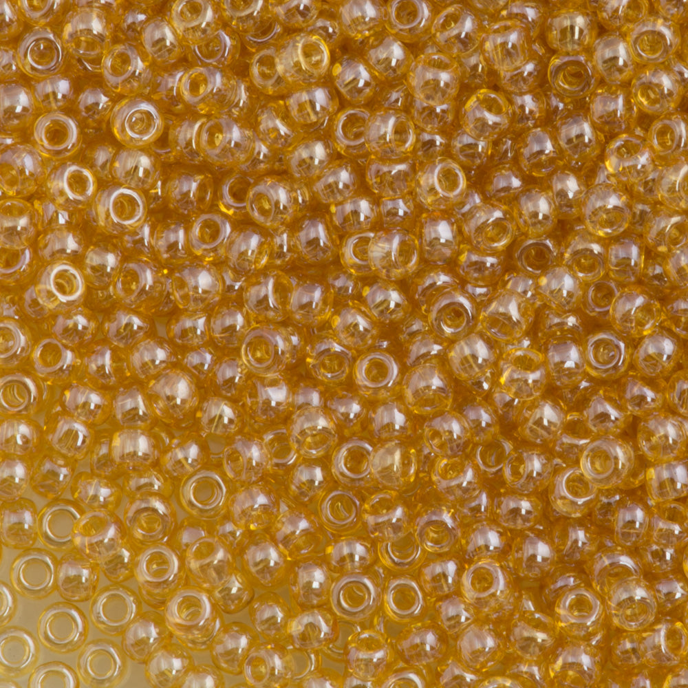 Toho Round Seed Bead 8/0 Transparent Lustered Med Topaz (103B)
