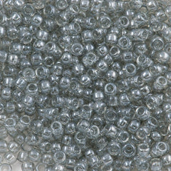 Toho Round Seed Bead 8/0 Transparent Black Diamond Luster 2.5-inch tube (112)