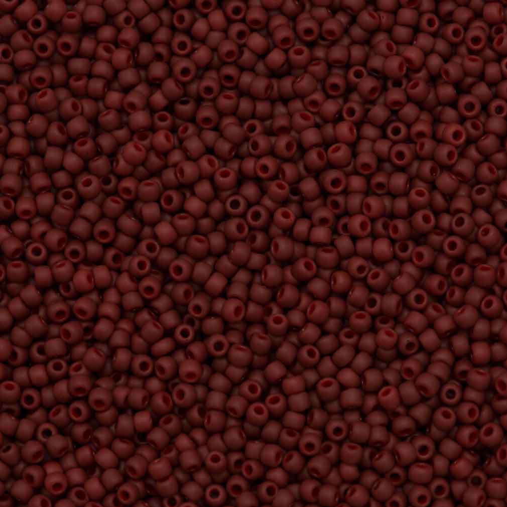 50g Toho Round Seed Bead 8/0 Matte Semi Glazed Dark Red (2609F)