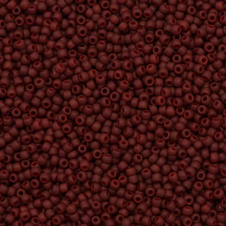50g Toho Round Seed Bead 8/0 Matte Semi Glazed Dark Red (2609F)