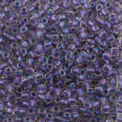 50g Toho Round Seed Bead 8/0 Inside Color Crystal Metallic Purple Lined AB (265)