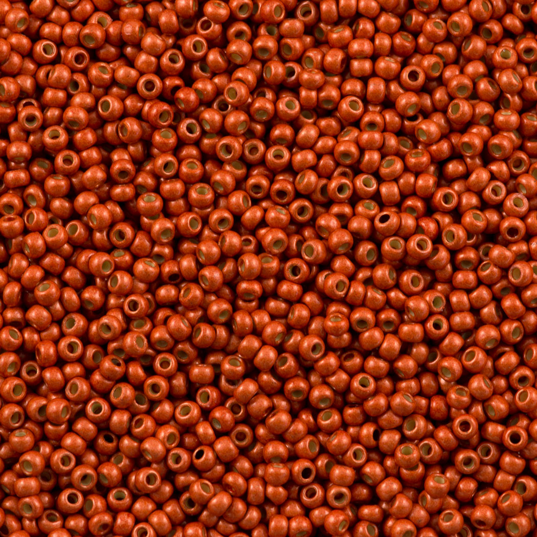 50g Toho Round Seed Bead 8/0 PermaFinish Matte Galvanized Saffron (562PFF)