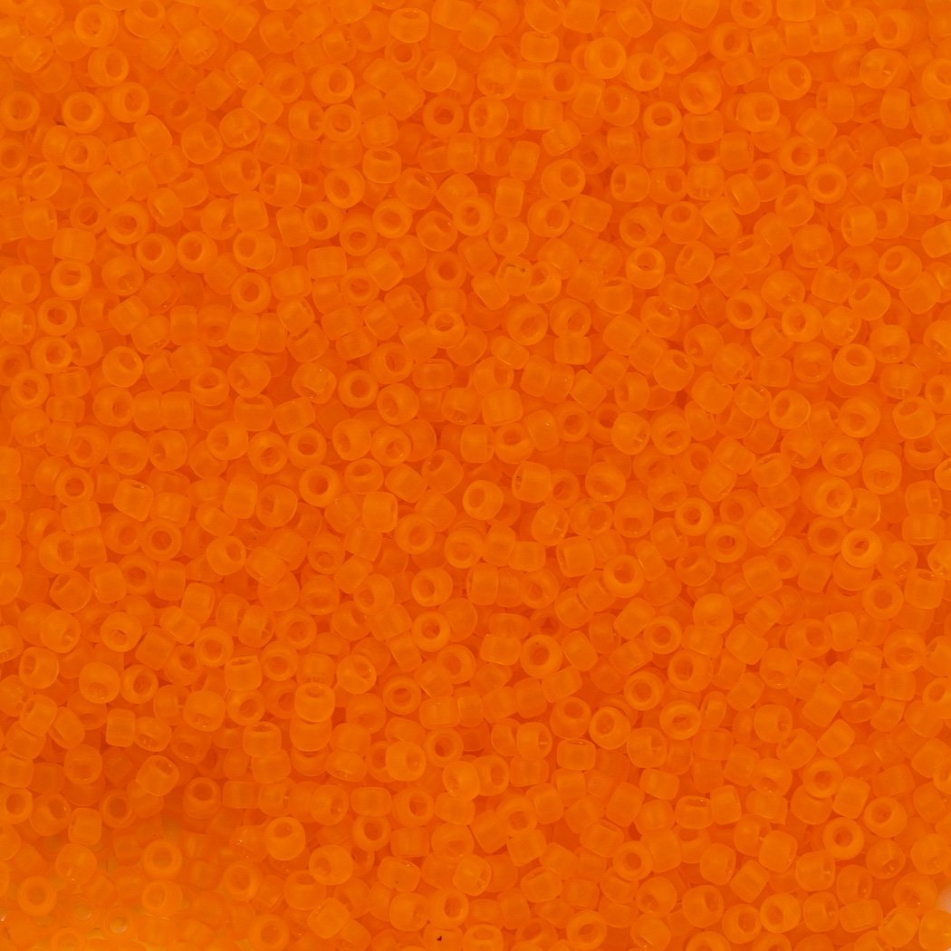 50g Toho Round Seed Bead 11/0 Transparent Matte Medium Orange (10BF)