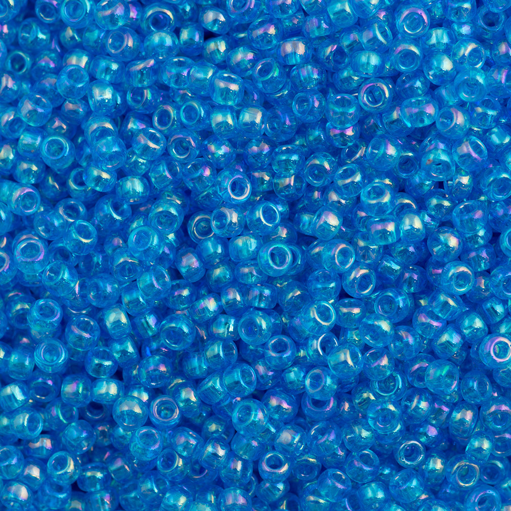 Toho Round Seed Bead 8/0 Transparent Dark Caribbean AB (163B)