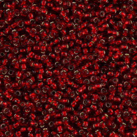 Toho Round Seed Bead 8/0 Silver Lined Garnet 2.5-inch tube (25C)