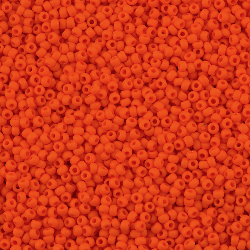 Toho Round Seed Bead 8/0 Opaque Matte Light Orange 2.5-inch tube (50AF)