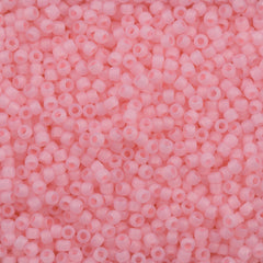 Toho Round Seed Bead 8/0 Ceylon Matte Baby Pink 2.5-inch tube (145F)