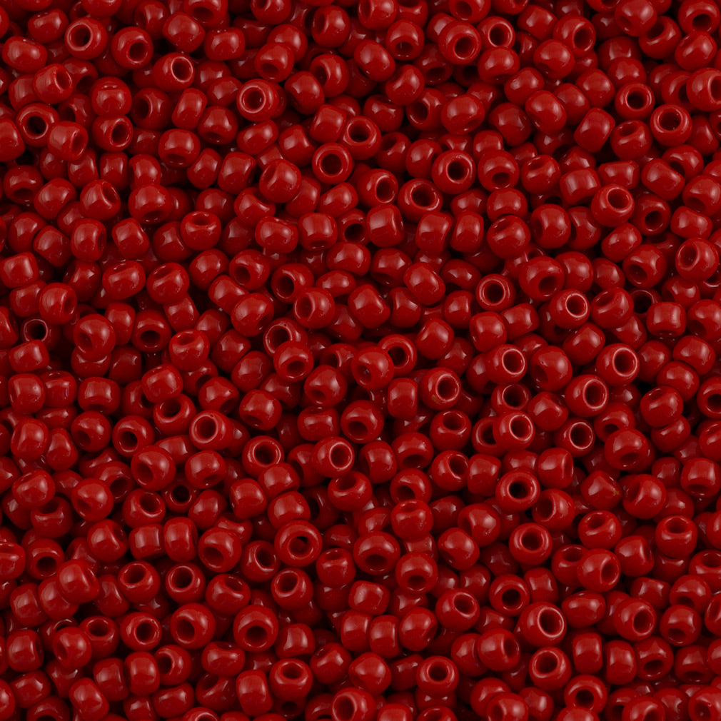 Toho Round Seed Bead 8/0 Opaque Red 2.5-inch tube (45)