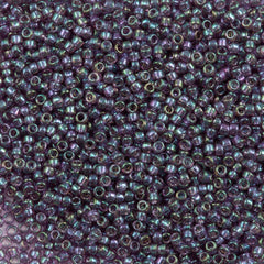 Toho Round Seed Bead 15/0 Transparent Hydrangea Gold Luster 2.5-inch Tube (206)