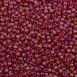 50g Toho Round Seed Bead 8/0 Transparent Matte Dark Ruby AB (165CF)
