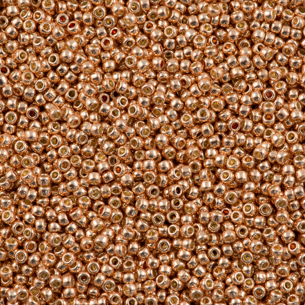 50g Toho Round Seed Bead 8/0 PermaFinish Galvanized Rose Gold (551PF)