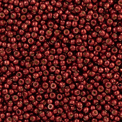 Toho Round Seed Bead 8/0 Permanent Finish Galvanized Brick Red 2.5-inch tube (564PF)