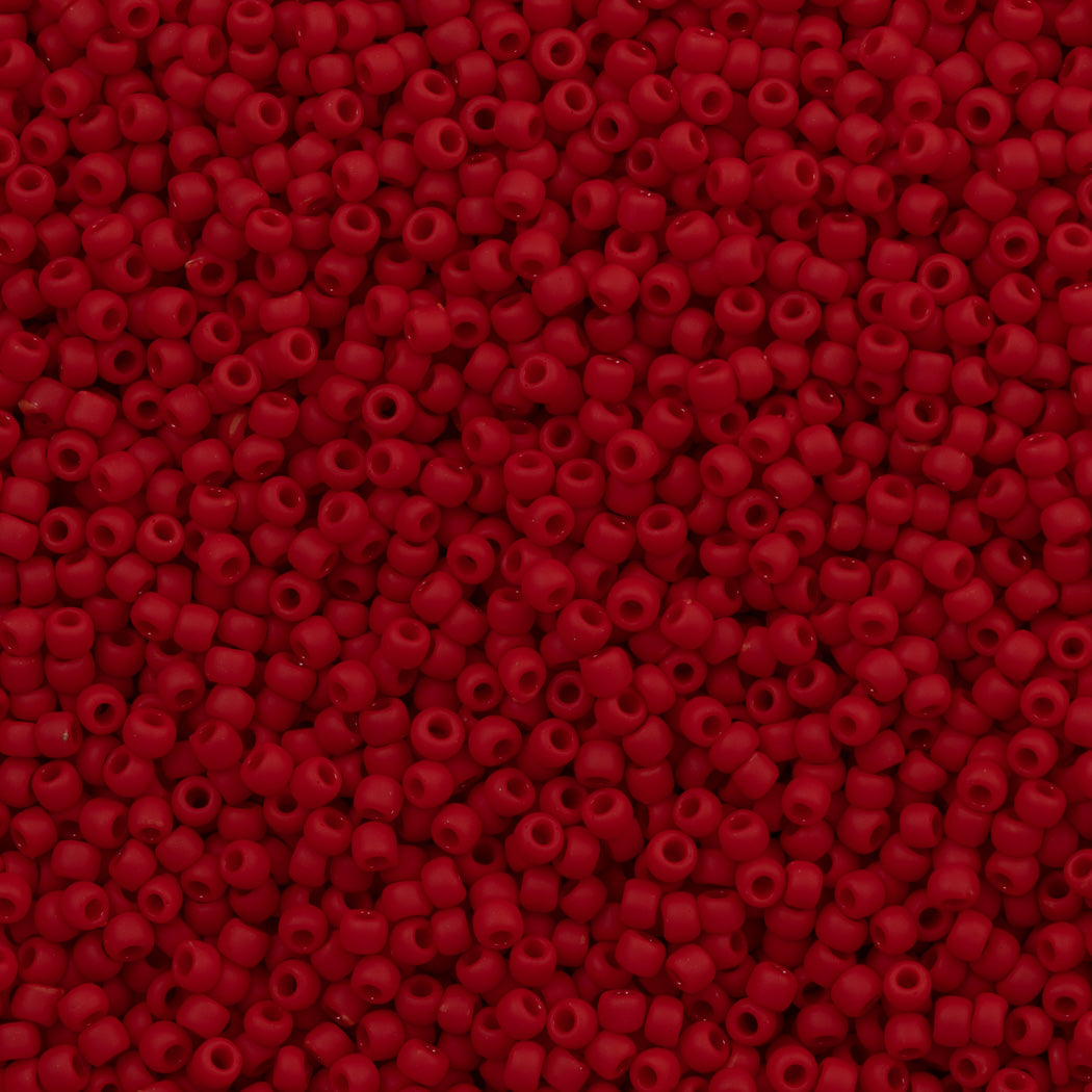 50g Toho Round Seed Bead 8/0 Opaque Matte Red (45F)