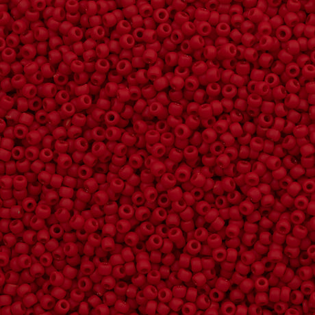 50g Toho Round Seed Bead 8/0 Opaque Matte Red (45F)