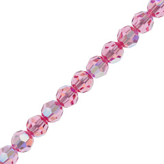 12 TRUE CRYSTAL 4mm Faceted Round Bead Rose AB (209 AB)