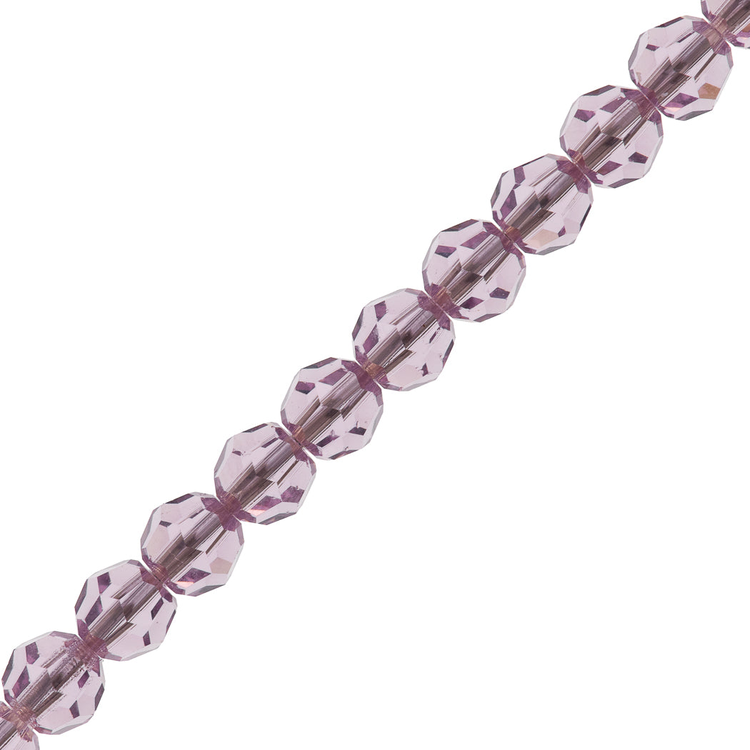 12 TRUE CRYSTAL Crystal 4mm Faceted Round Bead Light Amethyst (212)