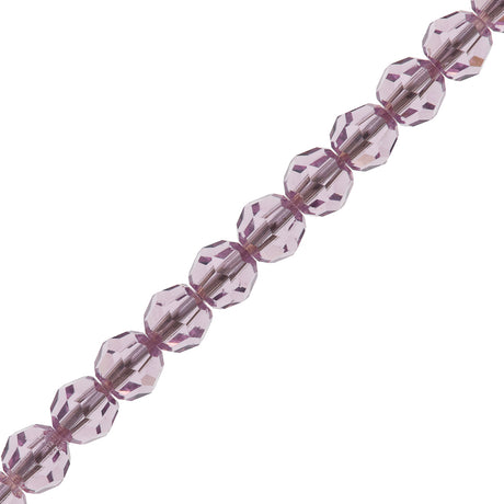 12 TRUE CRYSTAL Crystal 4mm Faceted Round Bead Light Amethyst (212)