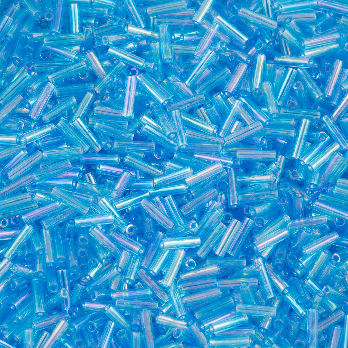 Miyuki 6mm Bugle Bead Transparent Light Blue AB 5-inch Tube (260)