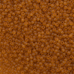 Toho Round Seed Bead 15/0 Transparent Matte Dark Amber 2.5-inch Tube (2CF)