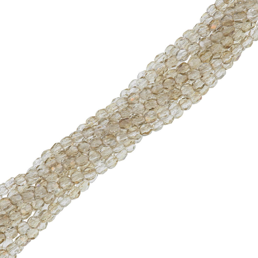 100 Czech Fire Polished 3mm Round Beads Crystal Twilight (22901)