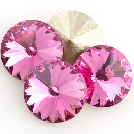 Four TRUE CRYSTAL 12mm Rivoli Rose (209)