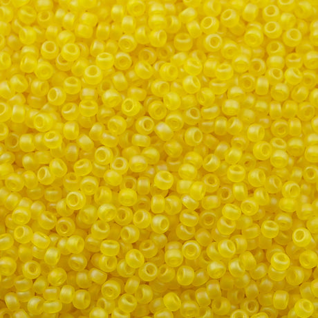 Miyuki Round Seed Bead 11/0 Matte Transparent Yellow AB 22g Tube (136FR)