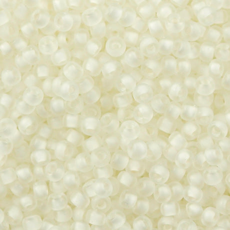 Miyuki Round Seed Bead 11/0 Semi-Matte White Lined Crystal 22g Tube (1920)