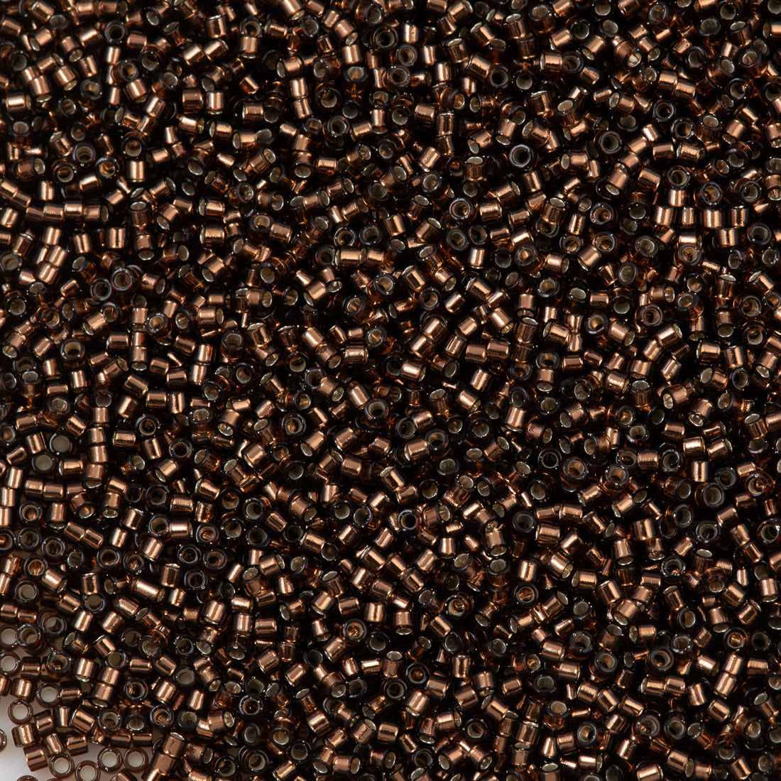 25g Miyuki Delica Seed Bead 11/0 Silver Lined Brown DB150