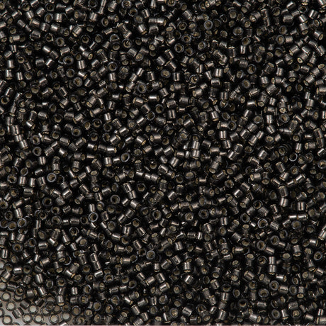 Miyuki Delica Seed Bead 11/0 Silver Lined Dyed Dark Grey 2-inch Tube DB613