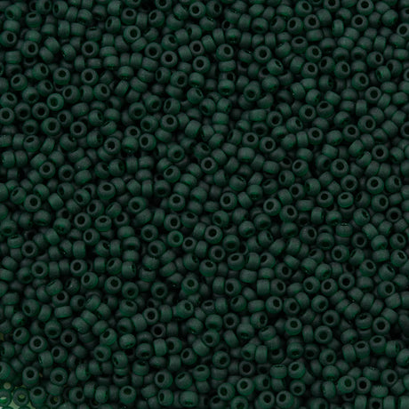 50g Miyuki Round Seed Bead 11/0 Matte Emerald (156F)
