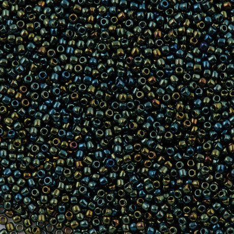 50g Toho Round Seed Bead 6/0 Metallic Moss Iris (84)