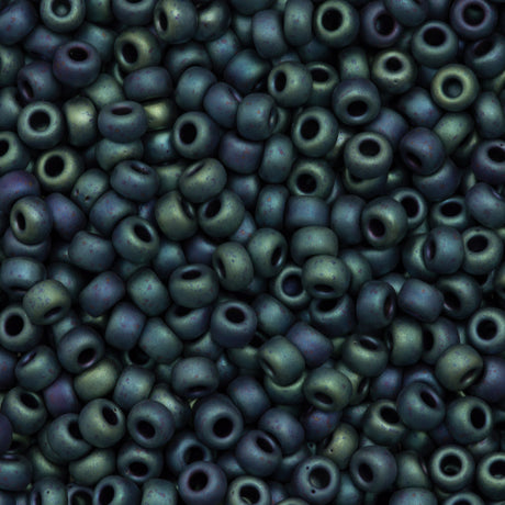 Miyuki Round Seed Bead 6/0 Matte Metallic Blue Green 20g Tube (2064)