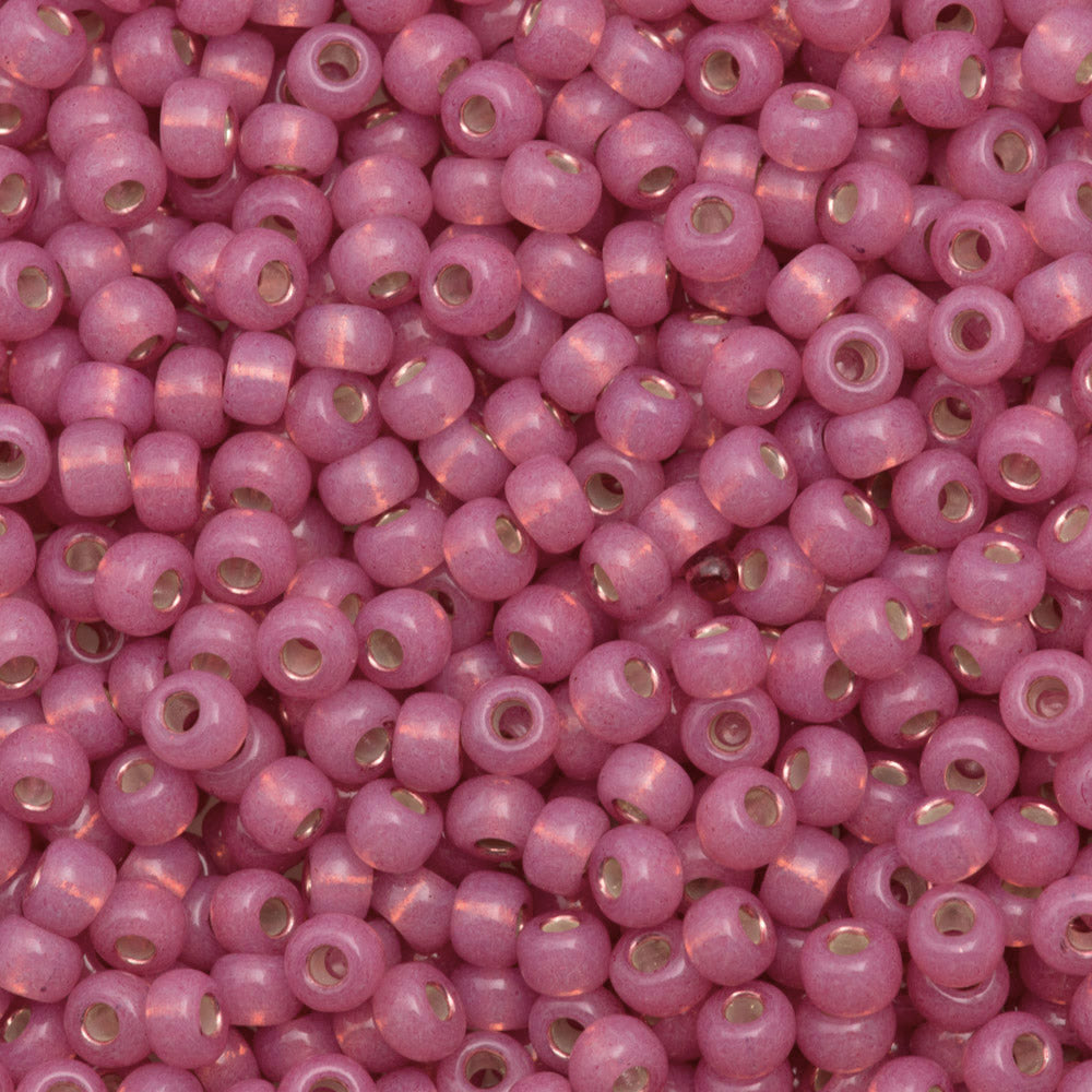 Miyuki Round Seed Beads 6/0 Silver Lined Dyed Dark Rose (645)