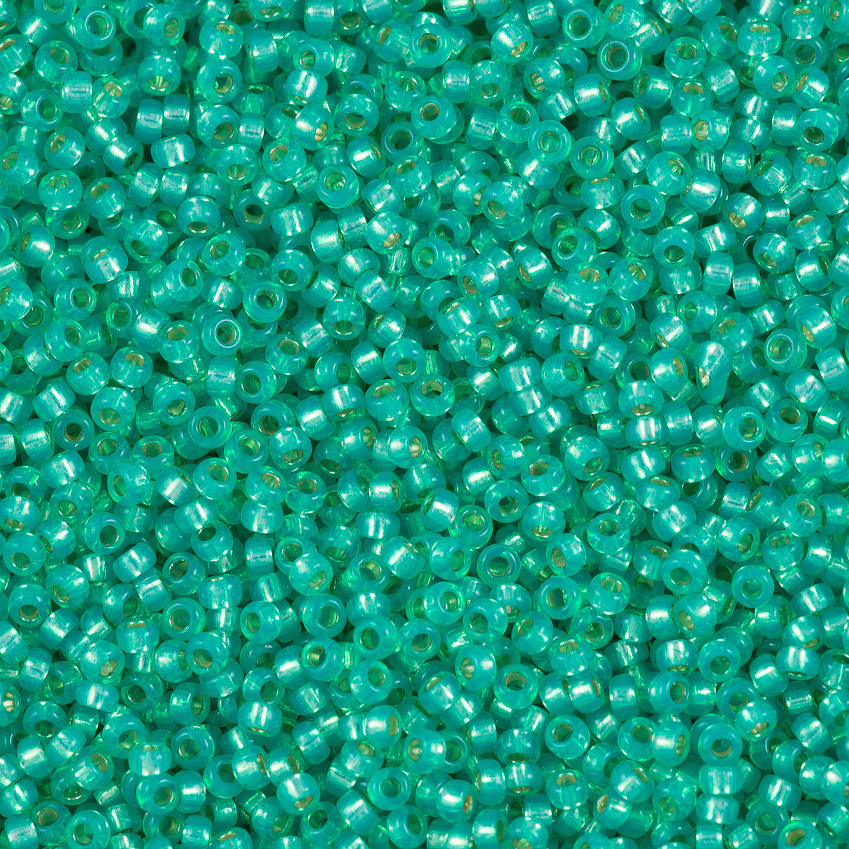 Miyuki Round Seed Bead 15/0 Ceylon Silver Lined Dyed Bright Aqua 2-inch Tube (572)