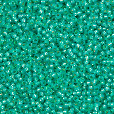 Miyuki Round Seed Bead 15/0 Ceylon Silver Lined Dyed Bright Aqua 2-inch Tube (572)