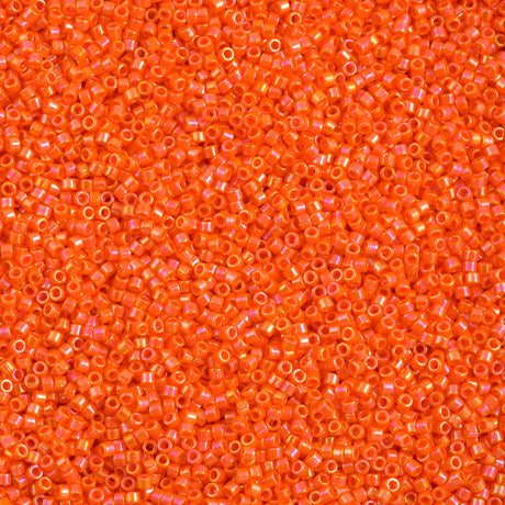 25g Miyuki Delica Seed Bead 11/0 Opaque Mandarin Orange AB DB1573