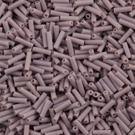 Miyuki 6mm Bugle Bead Matte Opaque Mauve AB 5-inch Tube (410FR)