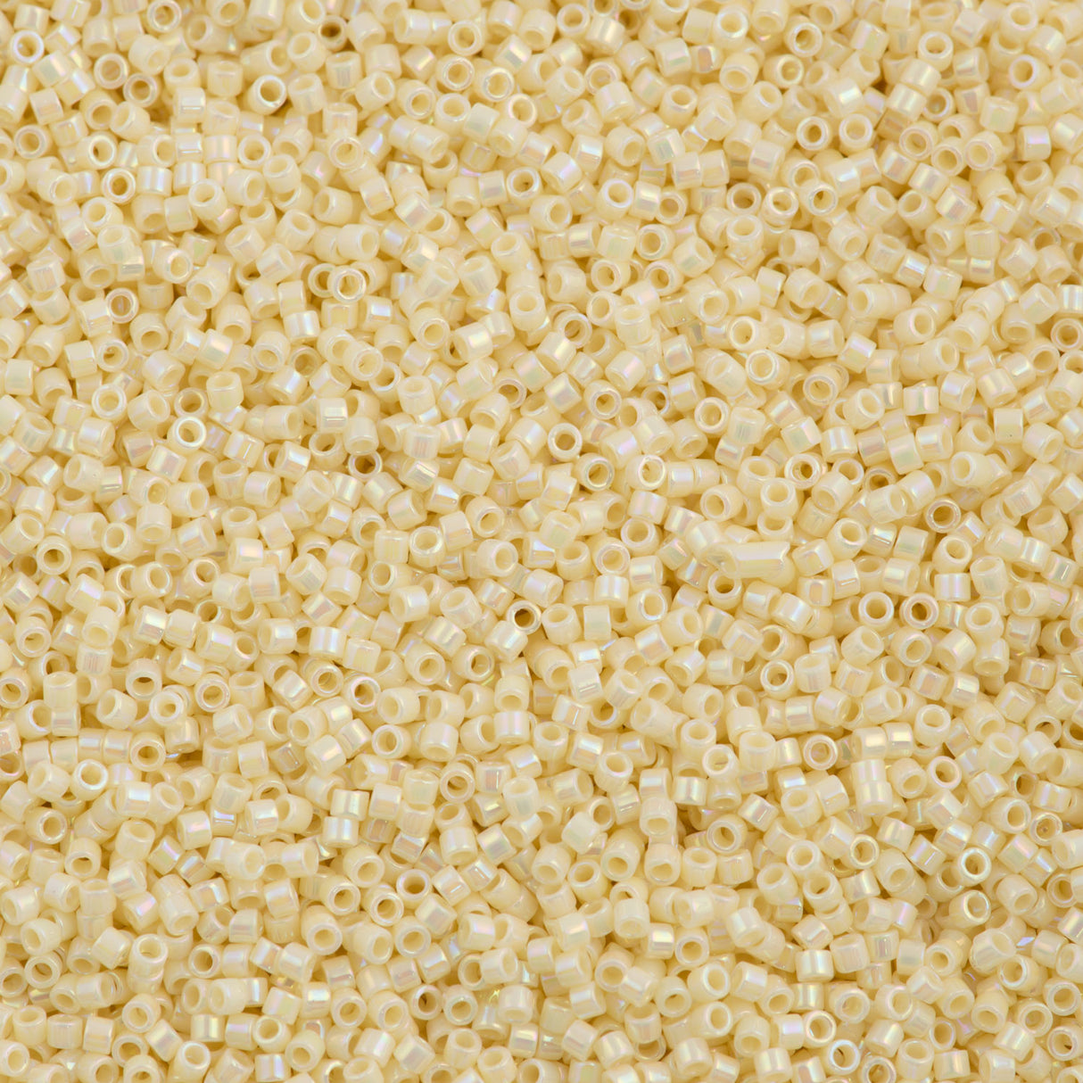 Miyuki Delica Seed Bead 15/0 Opaque Rich Cream AB 2-inch Tube DBS157