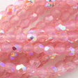 100 Czech Fire Polished 2mm Round Bead Milky Pink AB (71010X)
