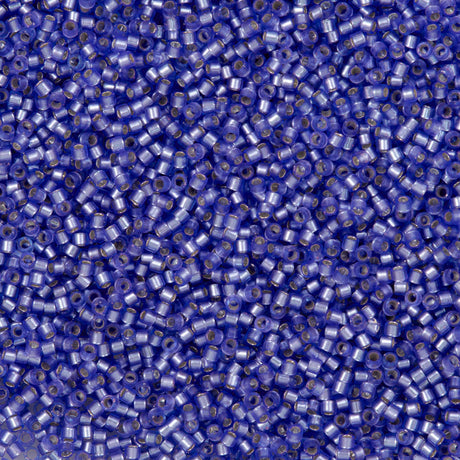 Miyuki Delica Seed Bead 11/0 Semi Matte Silver Lined Dyed Purple 2-inch Tube DB694