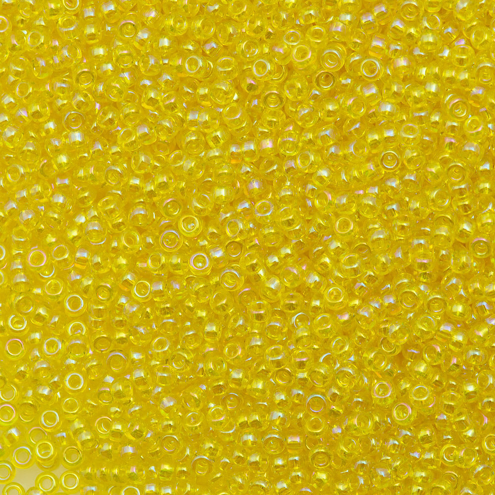 Miyuki Round Seed Bead 15/0 Transparent Yellow AB 2-inch Tube (252)