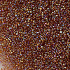 25g Miyuki Delica Seed Bead 11/0 Transparent Amber AB DB170