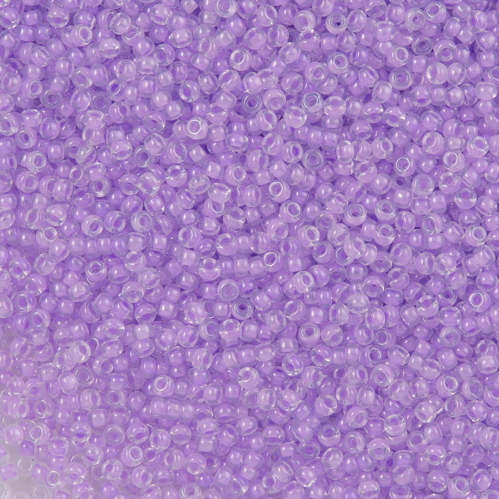 50g Miyuki Round Seed Bead 11/0 Inside Color Lined Lavender (222)