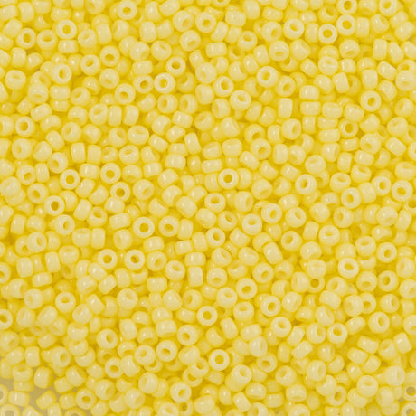 50g Miyuki Round Seed Bead 11/0 Duracoat Opaque Dyed Light Lemon Ice (4451)