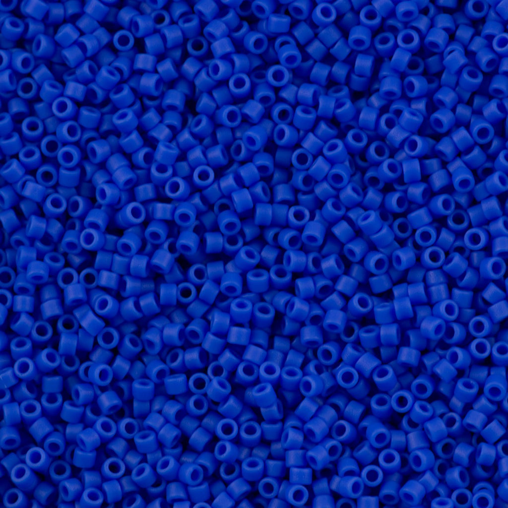Miyuki Delica Seed Bead 11/0 Matte Opaque Star Spangle Blue 2-inch Tube DB1588