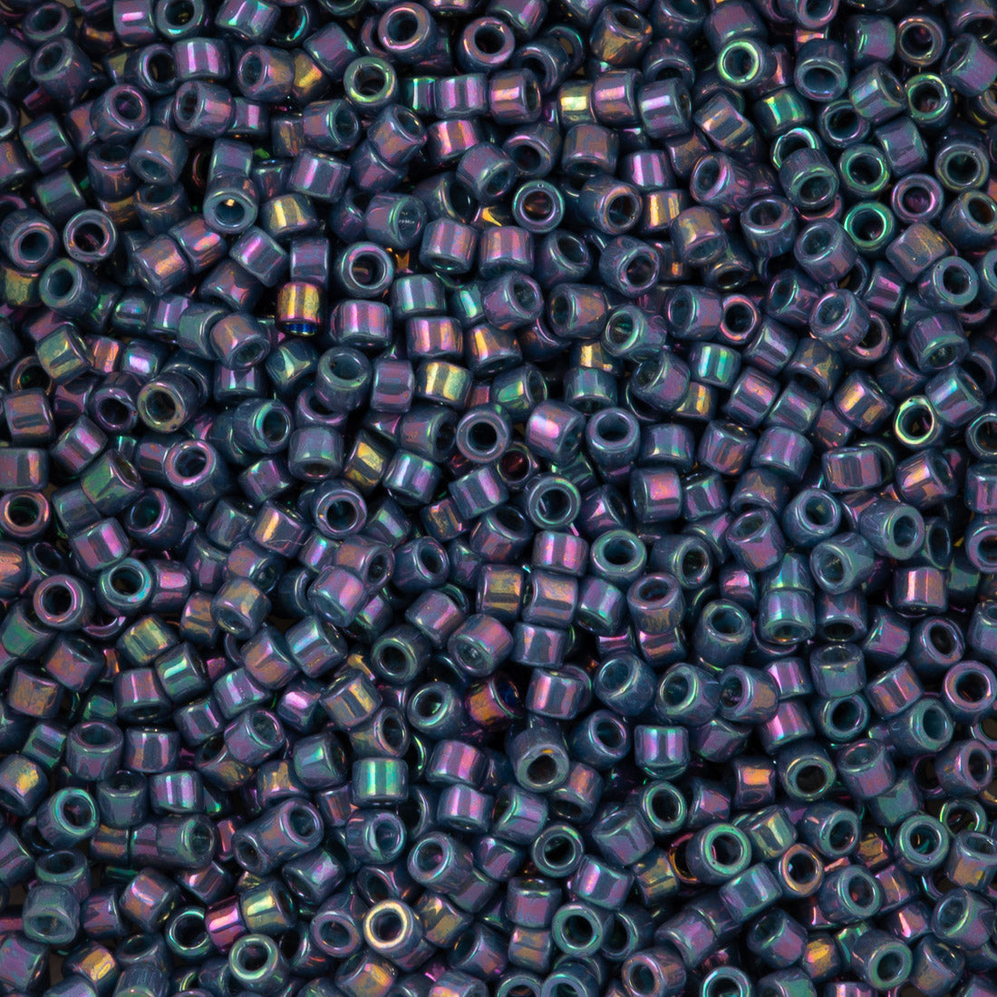 Miyuki Delica Seed Bead 11/0 Opaque Dark Grey Gold Luster AB DB134