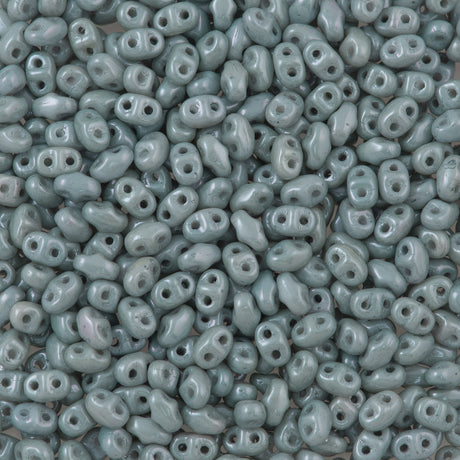 MiniDuo 2x4mm Two Hole Beads Opaque Fern Green Luster (14459P)
