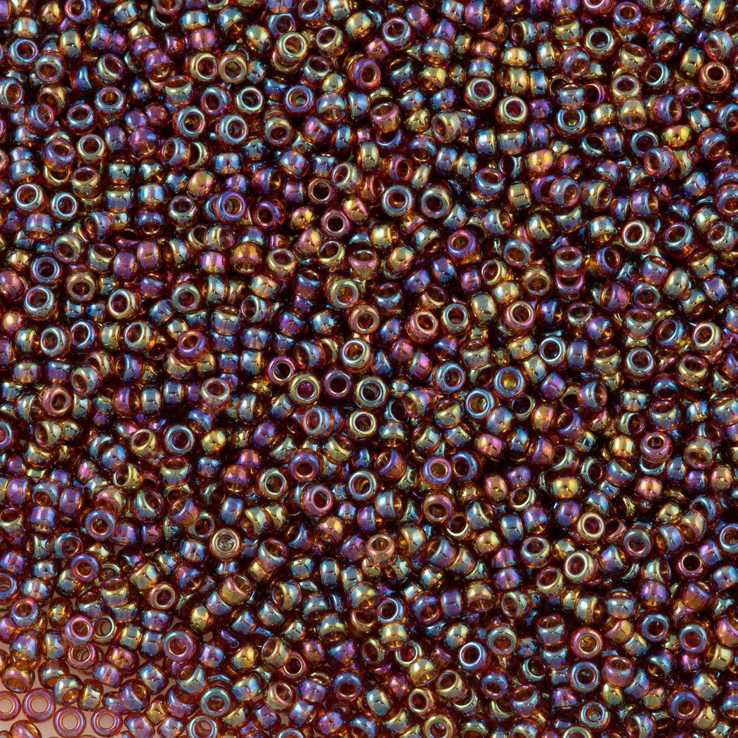 50g Miyuki Round Seed Bead 11/0 Dark Amber AB (257)